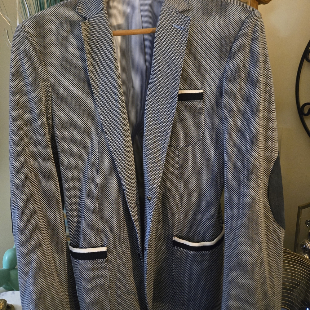 Zara Black and White Textured Blazer